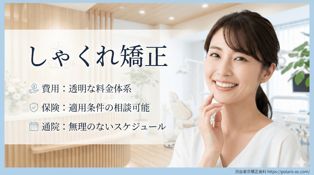 しゃくれ矯正の費用・保険・通院（当院の体制）