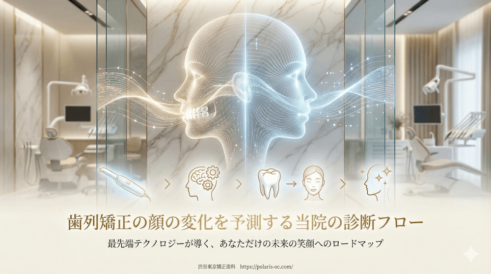 歯列矯正の顔の変化を予測する当院の診断フロー